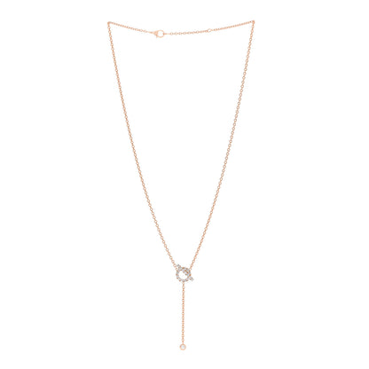 Hermes 18K Rose Gold Diamond Finesse Lariat Necklace 3 of 6
