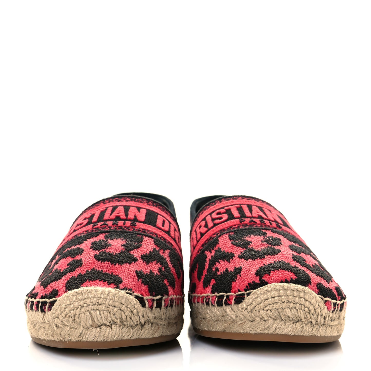Cotton Embroidered Leopard Print Granville Espadrille 40 Red