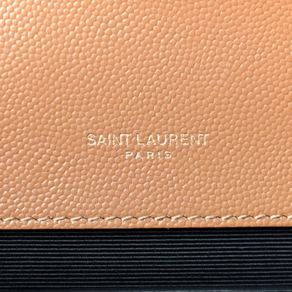 Saint Laurent Grain De Poudre Textured Mixed Matelasse Triquilt Medium Monogram Satchel Dune 6 of 8