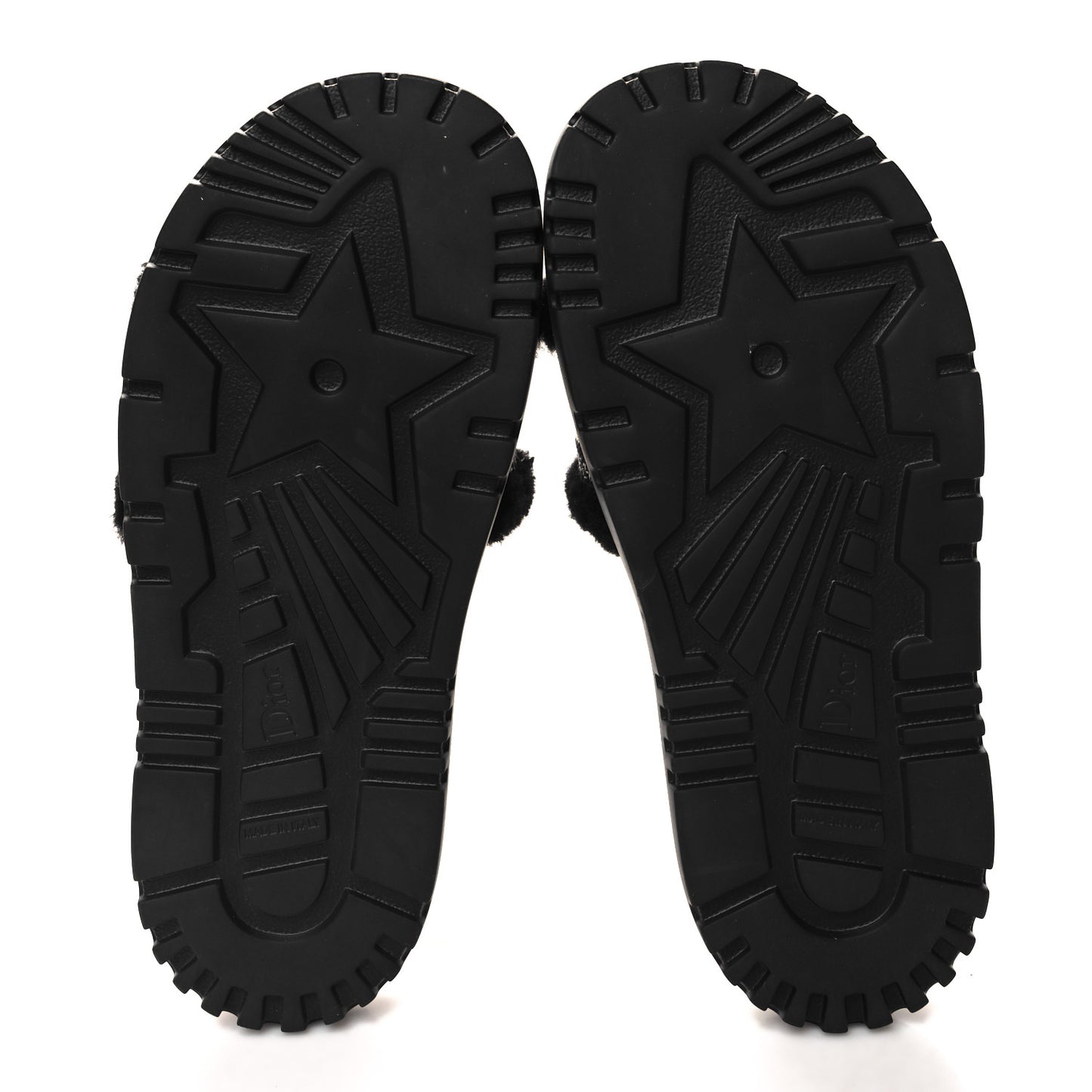 Shearling Canvas Lurex Embroidered Dway 10mm Slide Sandals 39 Black Natural