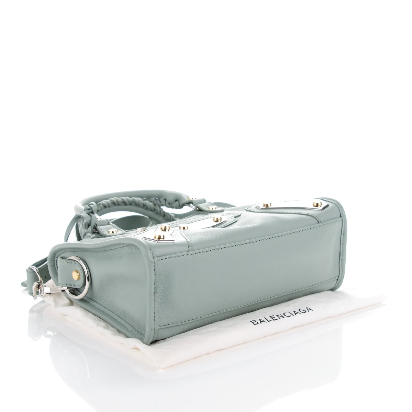 Veau Amp Plate Silver Hardware Mini City Vert Tilleul