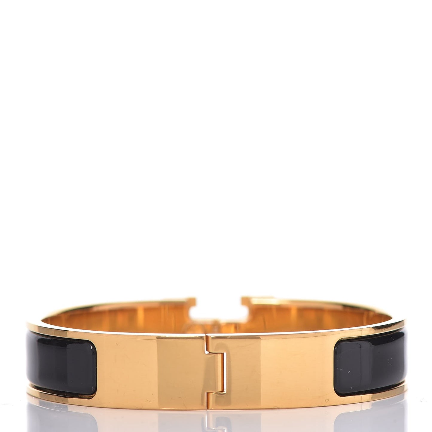 Enamel Narrow Clic Clac H Bracelet PM Black