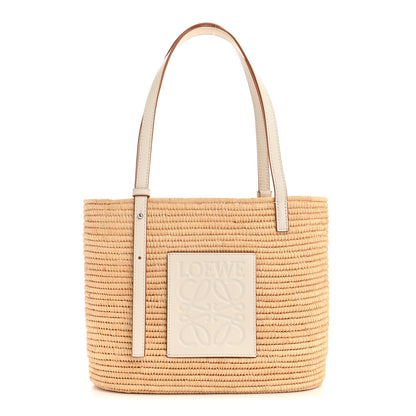 Loewe Raffia Square Small Basket Tote Bag Natural White 1 of 10