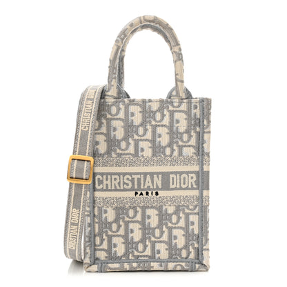Christian Dior Oblique Mini Book Tote Phone Bag Grey 1 of 12