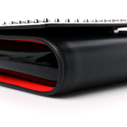 Christian Louboutin Calfskin Patent Spikes Paloma Clutch Black 8 of 9