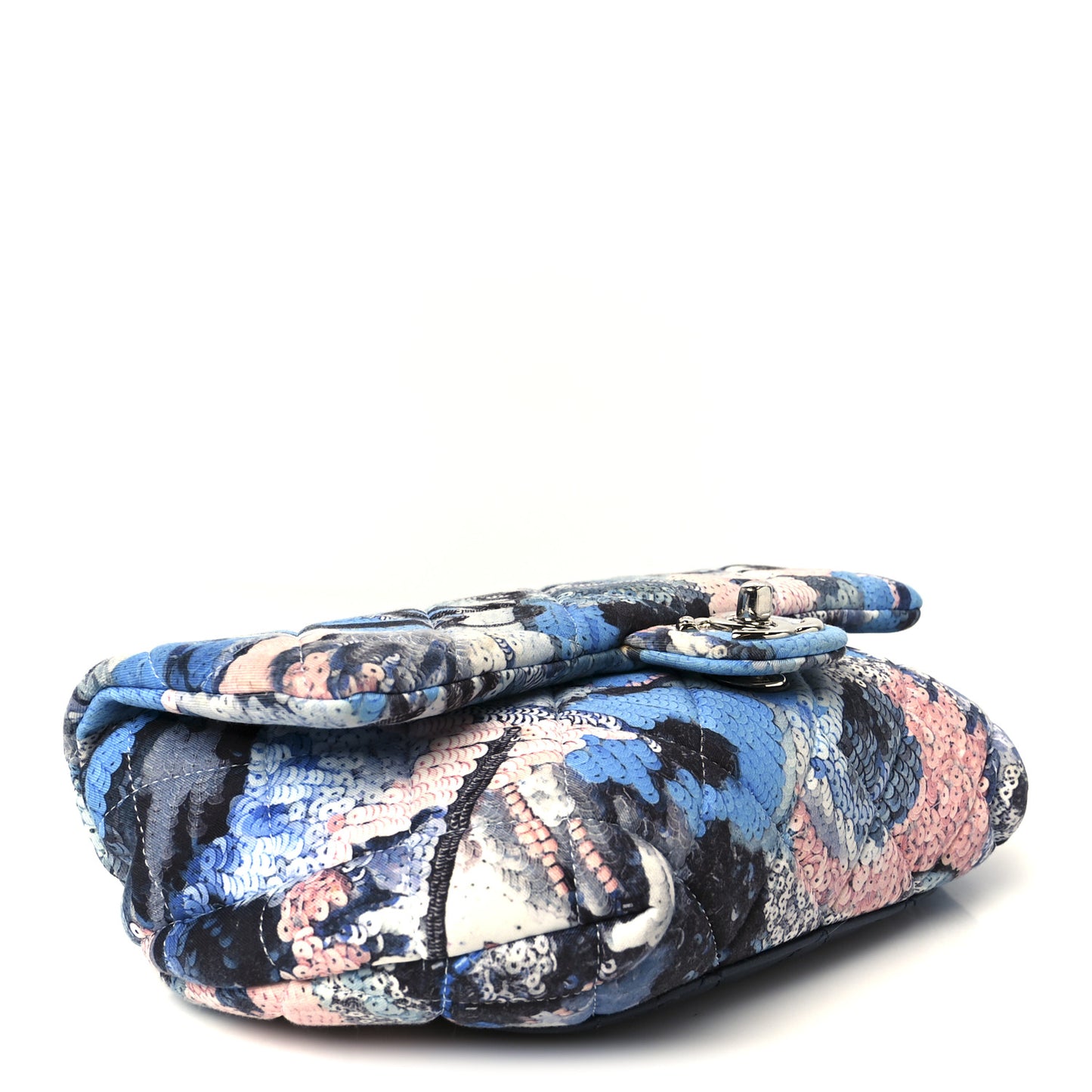 Canvas Sequin Print Quilted Waist Bag Multicolor