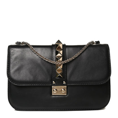 Valentino Garavani Vitello Medium Glam Lock Rockstud Flap Black 2 of 12