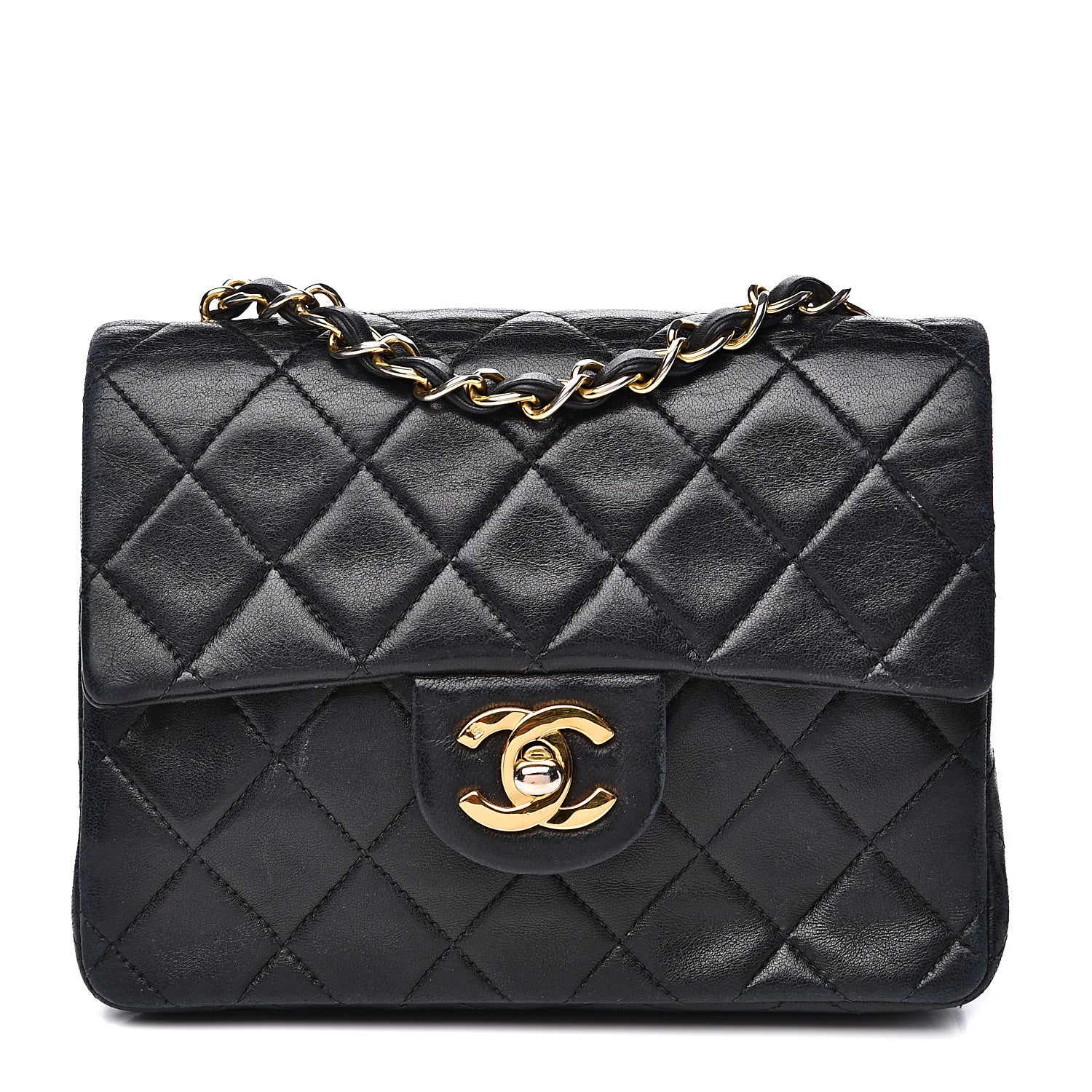 Chanel Lambskin Quilted Mini Square Flap Black 1 of 17