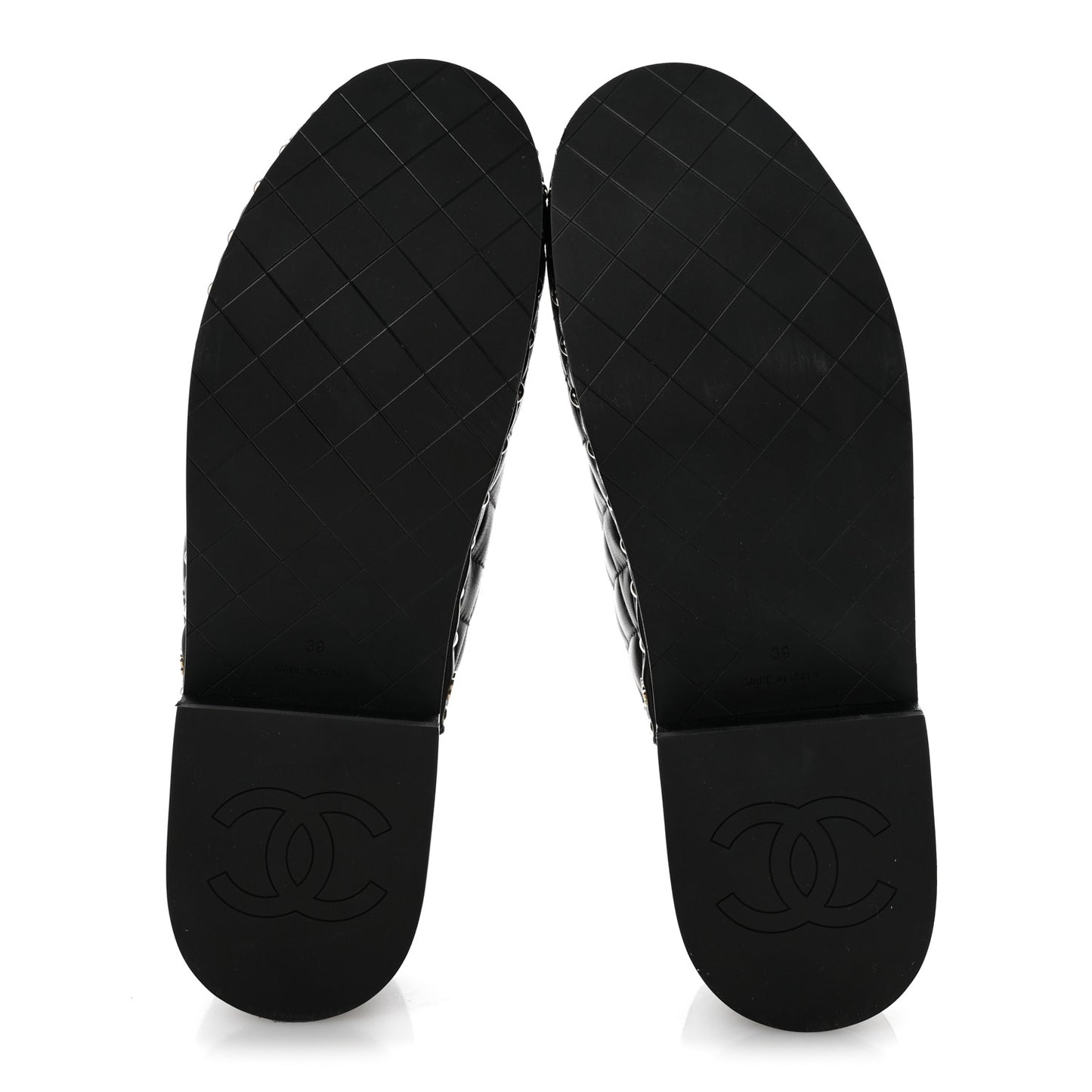 Lambskin Quilted CC Clogs 39 Black