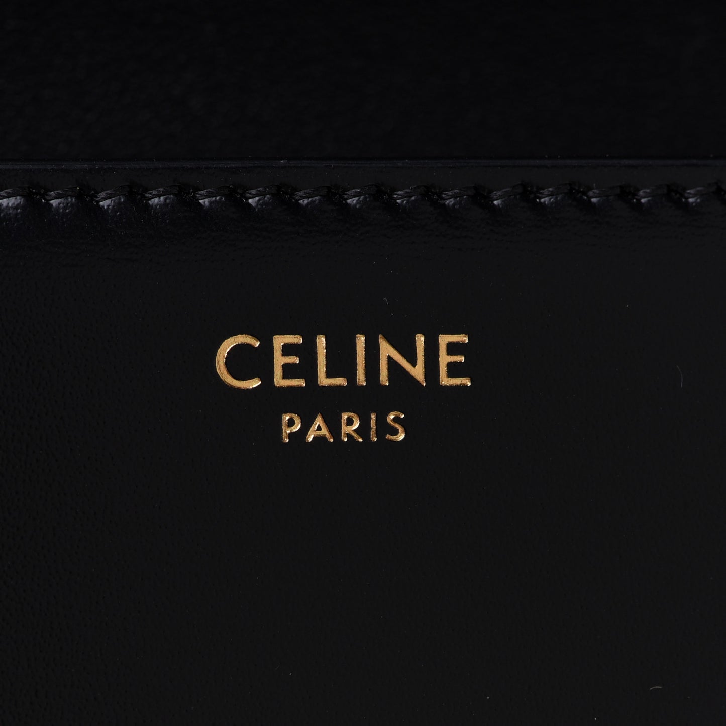 Shiny Calfskin Cuir Triomphe Chain Shoulder Bag Black