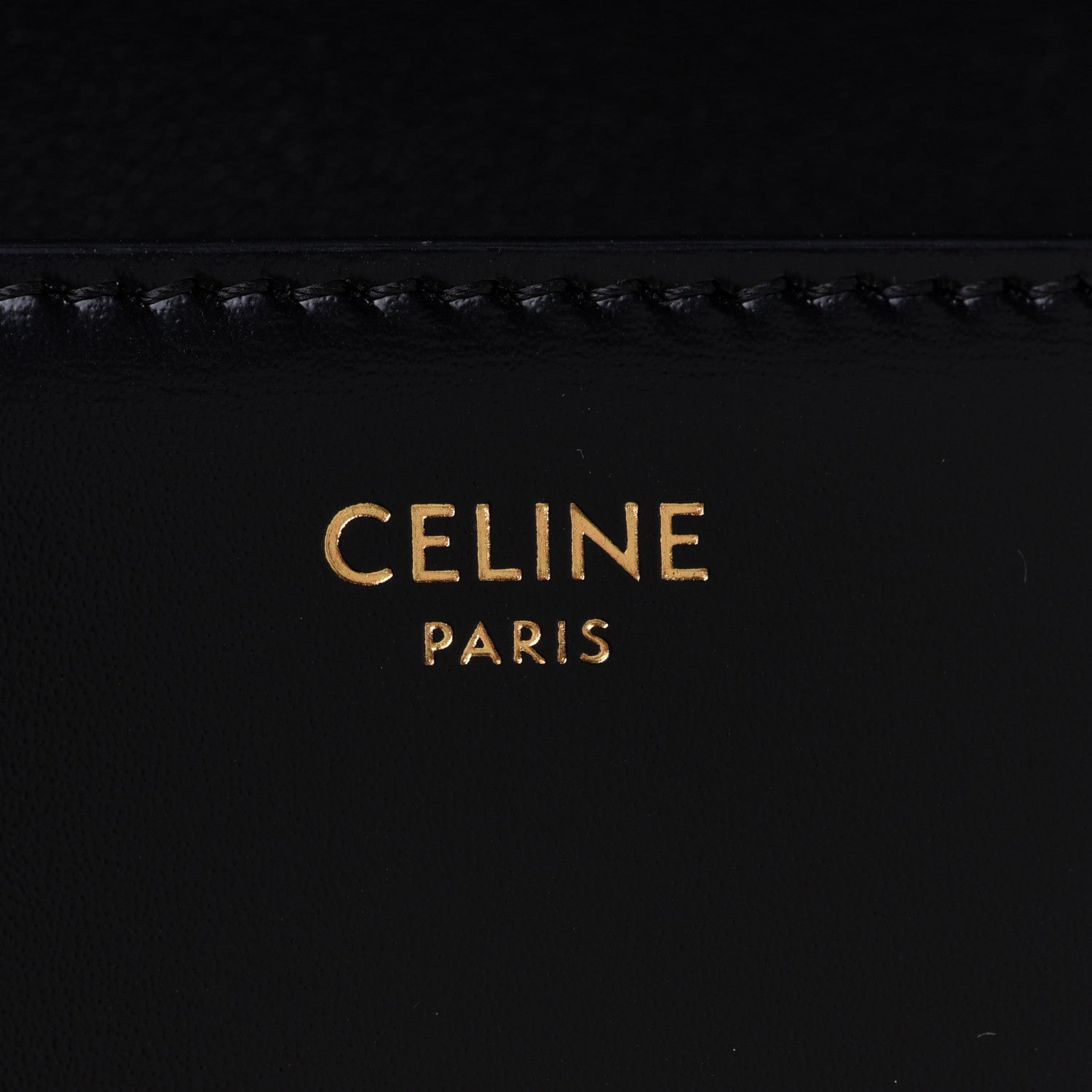 Celine Shiny Calfskin Cuir Triomphe Chain Shoulder Bag Black 6 of 10