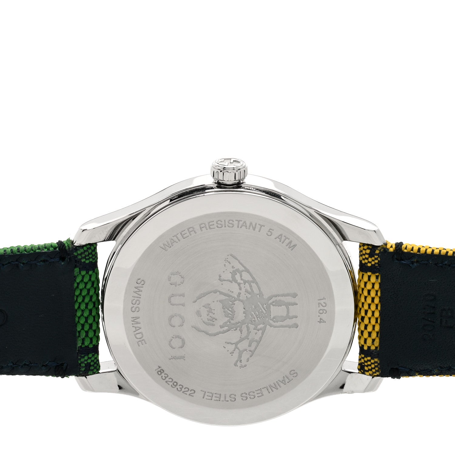 Gucci Stainless Steel Nylon 38mm G-Timeless GG Multicolor Quartz Watch 4 of 5