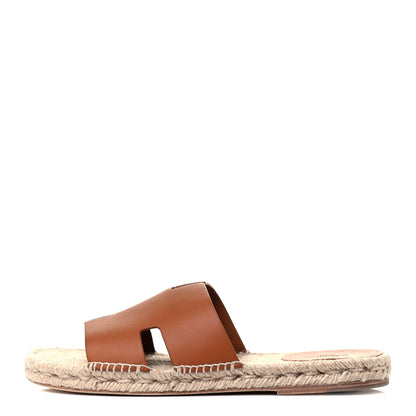Hermes Calfskin Mens Antigua Espadrille Sandals 42 Naturel Safari 1 of 7