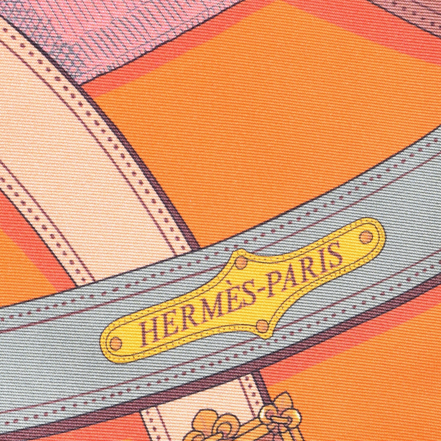 Hermes Silk Cavalcadour Maxi Twilly Orange Argile Bouton D'Or 3 of 5