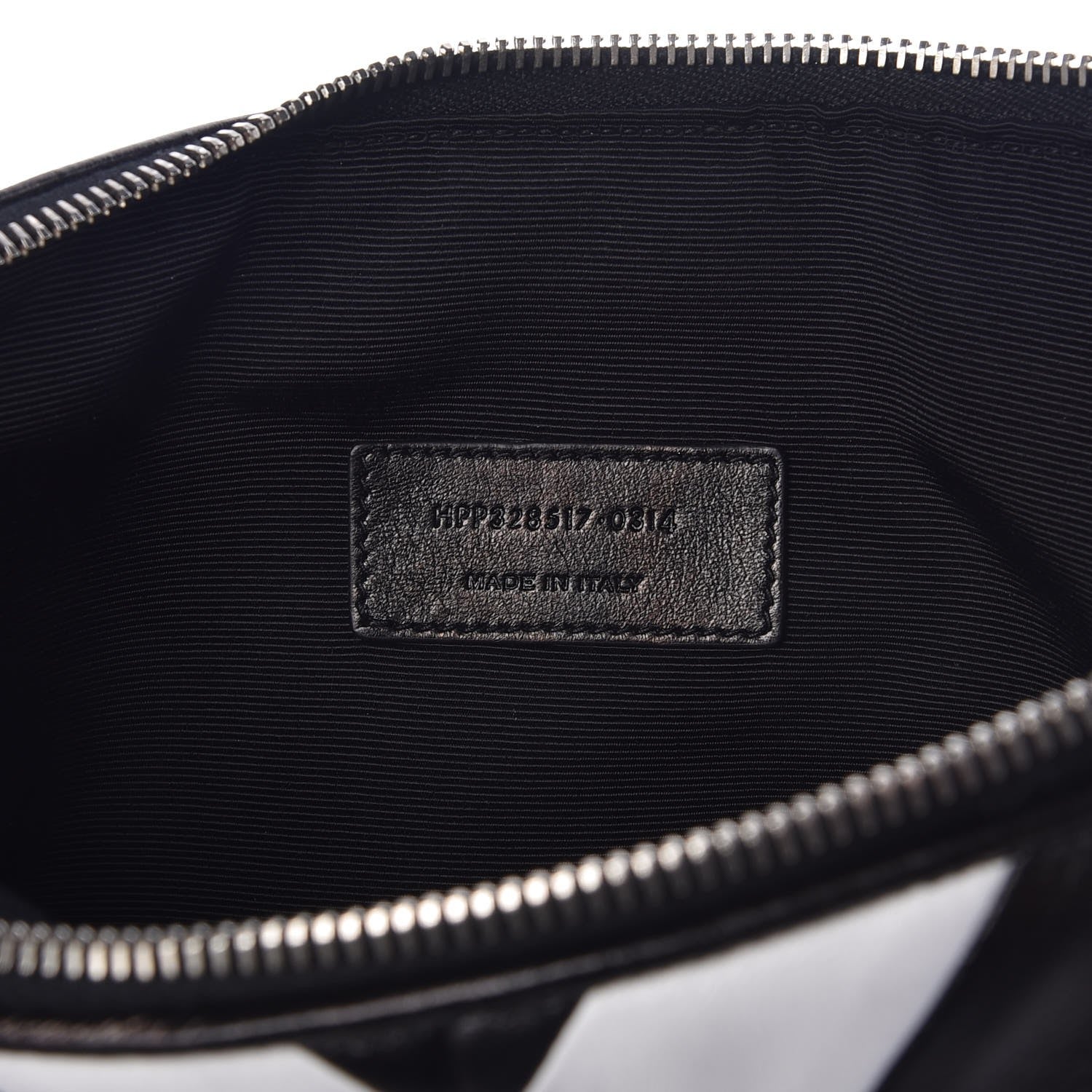 Saint Laurent Nappa Medium Letters Zip Clutch Black White 7 of 8