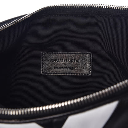 Saint Laurent Nappa Medium Letters Zip Clutch Black White 7 of 8