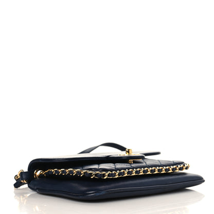 Chanel Lambskin Quilted CC Unchained Crossbody Navy 3 of 8