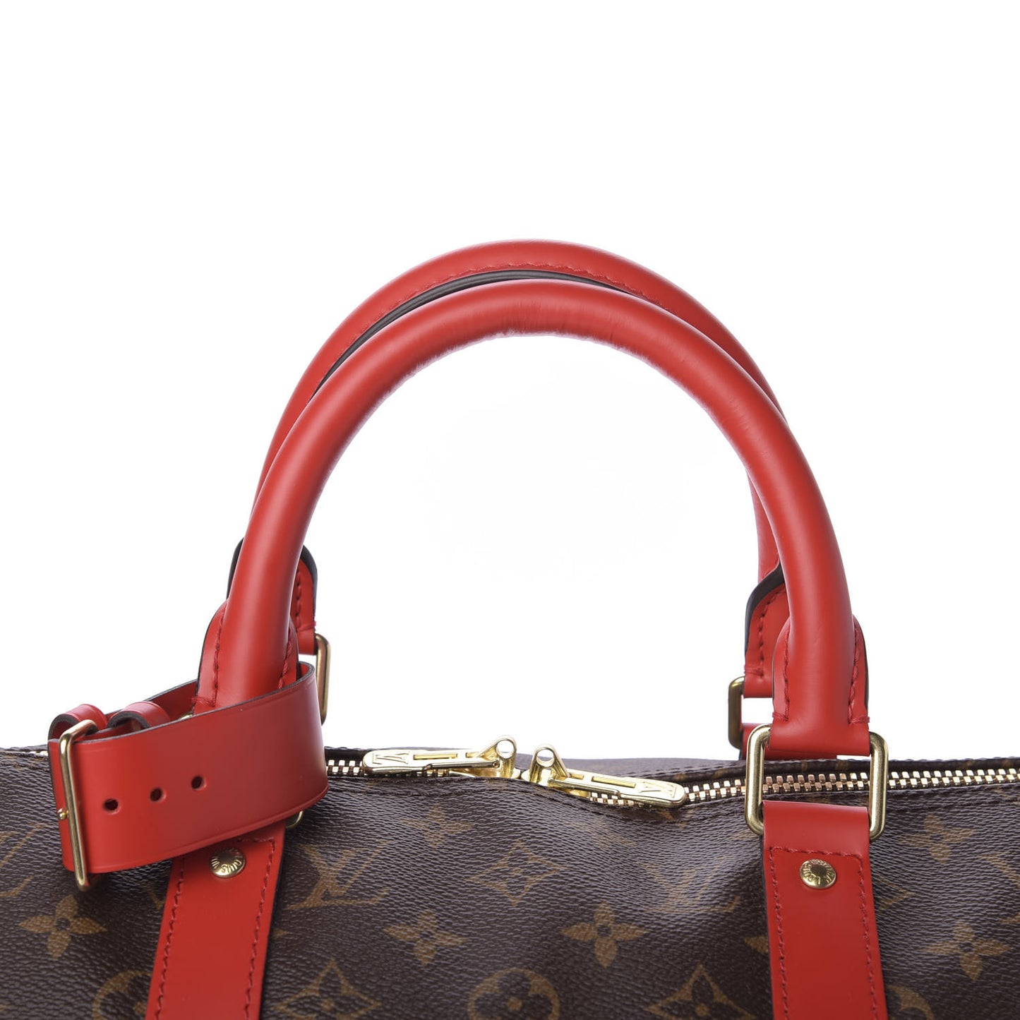 Calfskin Monogram Keepall Bandouliere 50 Coquelicot