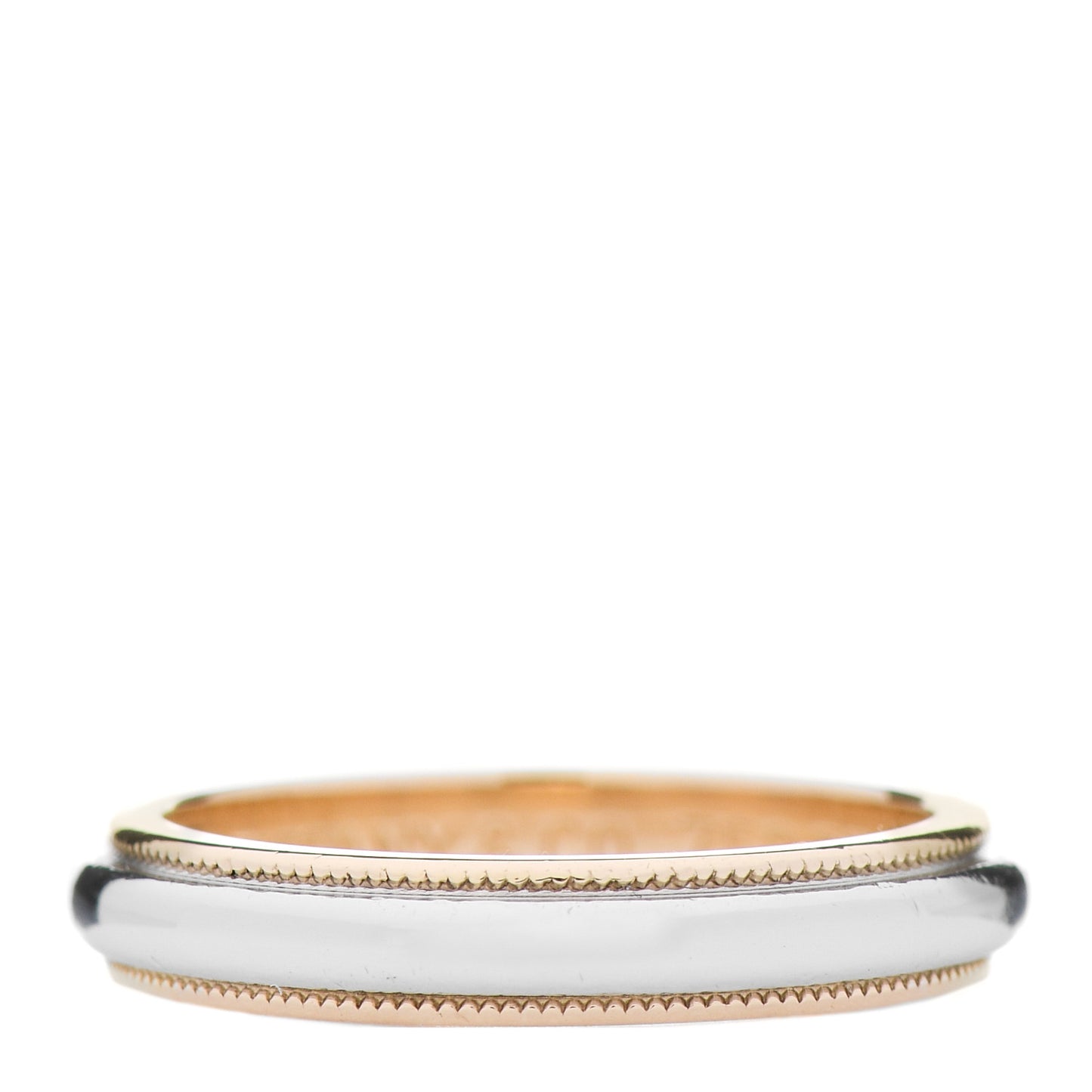Platinum 18K Yellow Gold 3.5mm Milgrain Wedding Band Ring 49 5