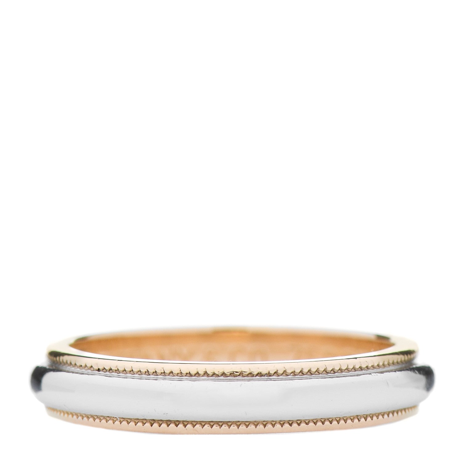 Tiffany Platinum 18K Yellow Gold 3.5mm Milgrain Wedding Band Ring 49 5 3 of 5