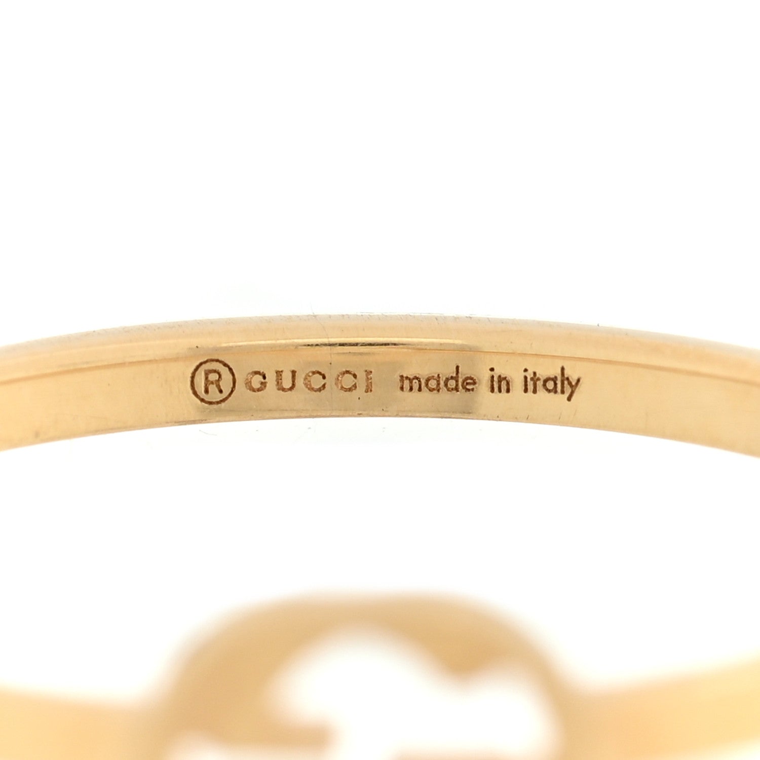 Gucci 18K Yellow Gold Interlocking G Ring 54 7 4 of 5