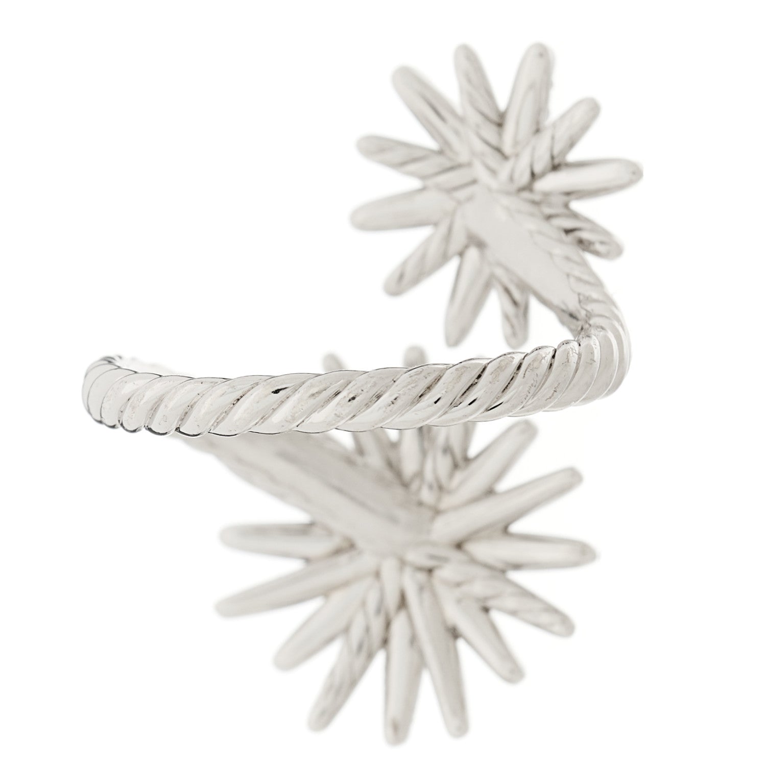 David Yurman Sterling Silver Diamond 28mm Open Starburst Ring 54 6.75 3 of 6