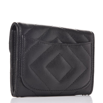 Chanel Sheepskin Chevron Quilted Reissue Card Holder Wallet So Black 3 of 9