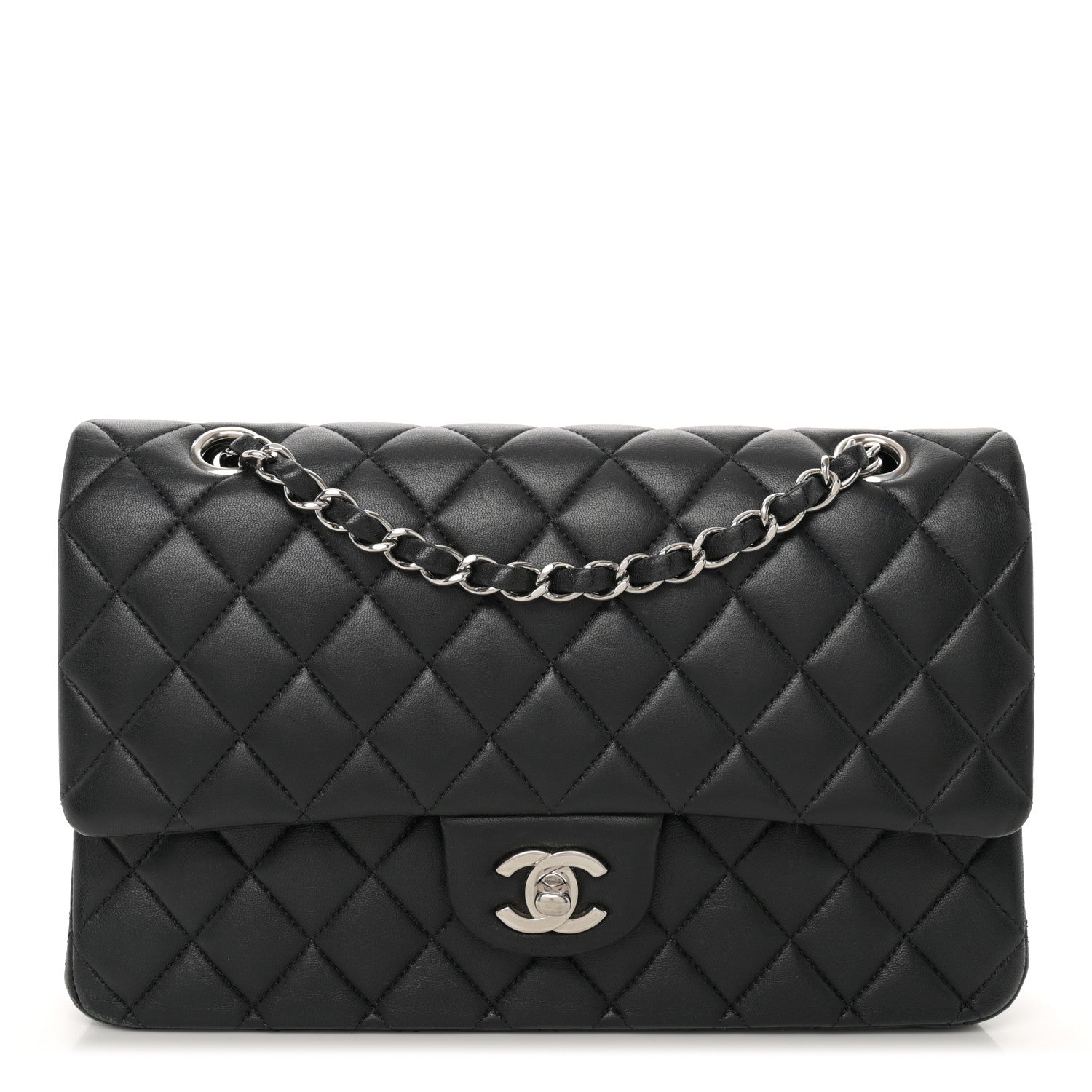 Chanel Lambskin Quilted Medium Double Flap Black 1 of 16