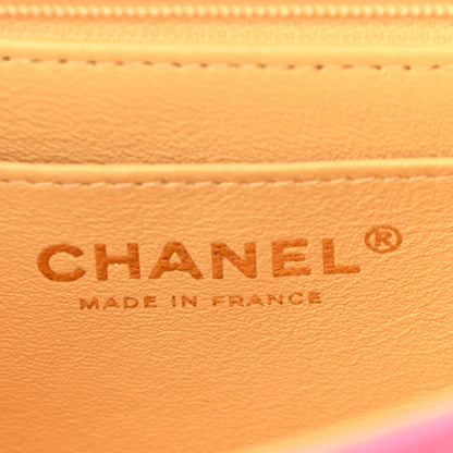 Chanel Lambskin Quilted Mini Rectangular Flap Pink Yellow 6 of 11