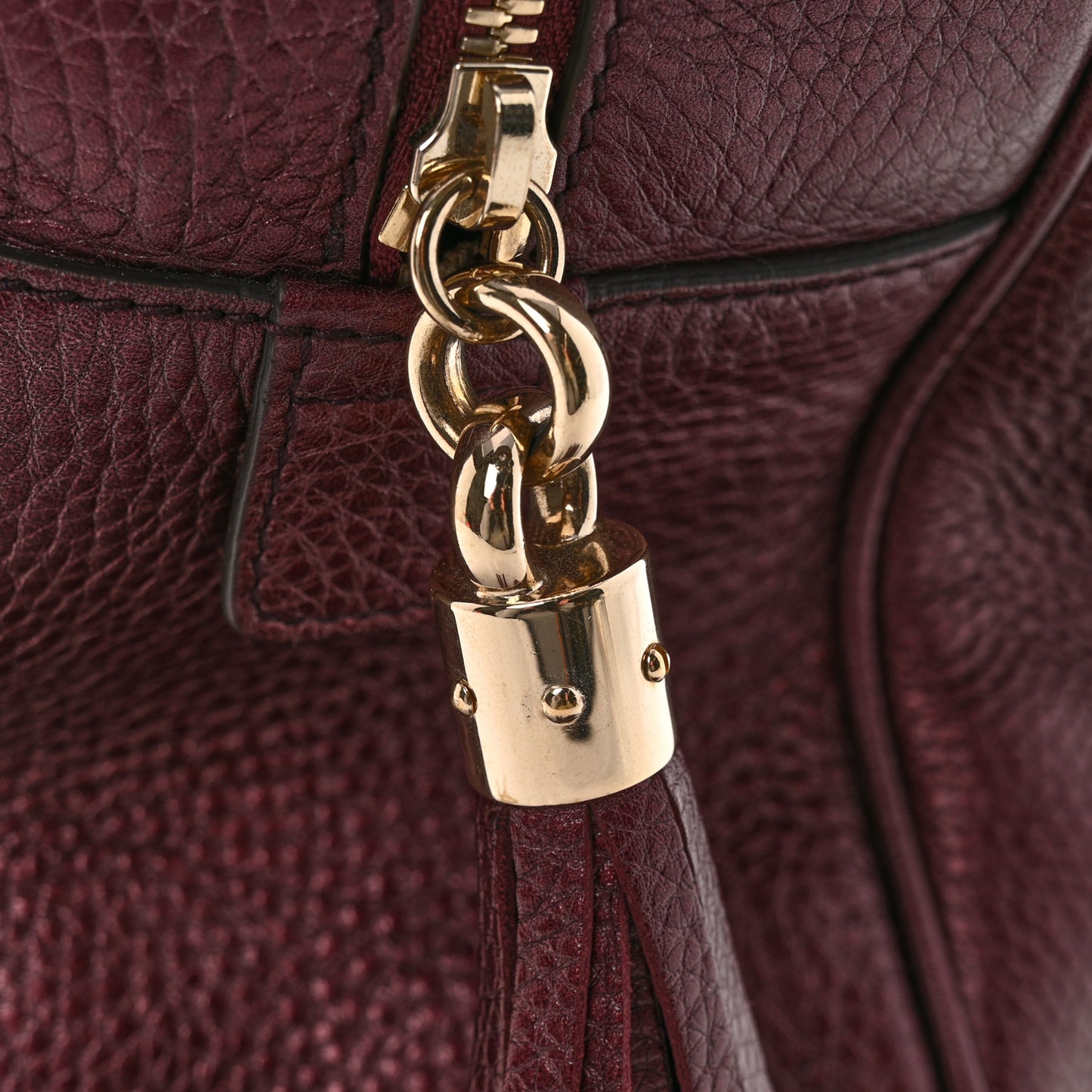 Metallic Cellarius Calfskin Medium Soho Bowler Classic Burgundy