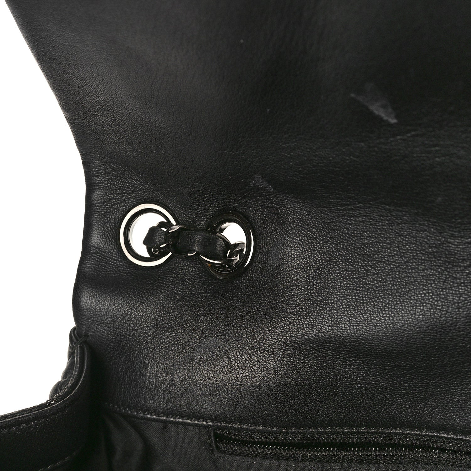Chanel Lambskin Vertical Stitch Jumbo Single Flap Black 11 of 12