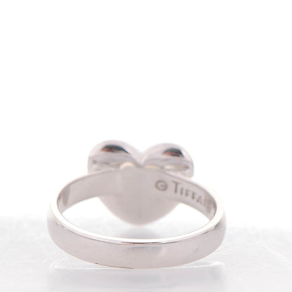 Tiffany 18K White Diamond Etoile Heart Band Ring 5 2 of 7