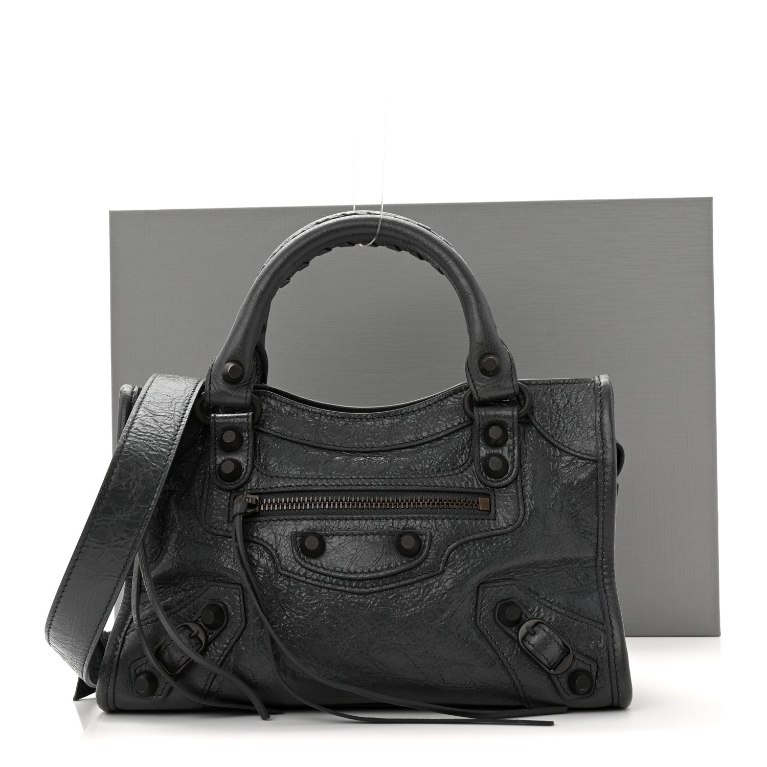 Balenciaga Agneau Arena Classic Hardware Le City Mini  Volcanic Rock 11 of 11