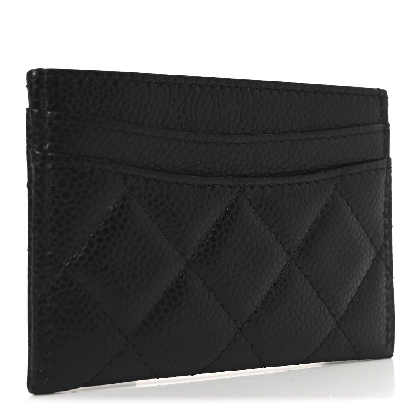 Caviar Quilted Card Holder Black