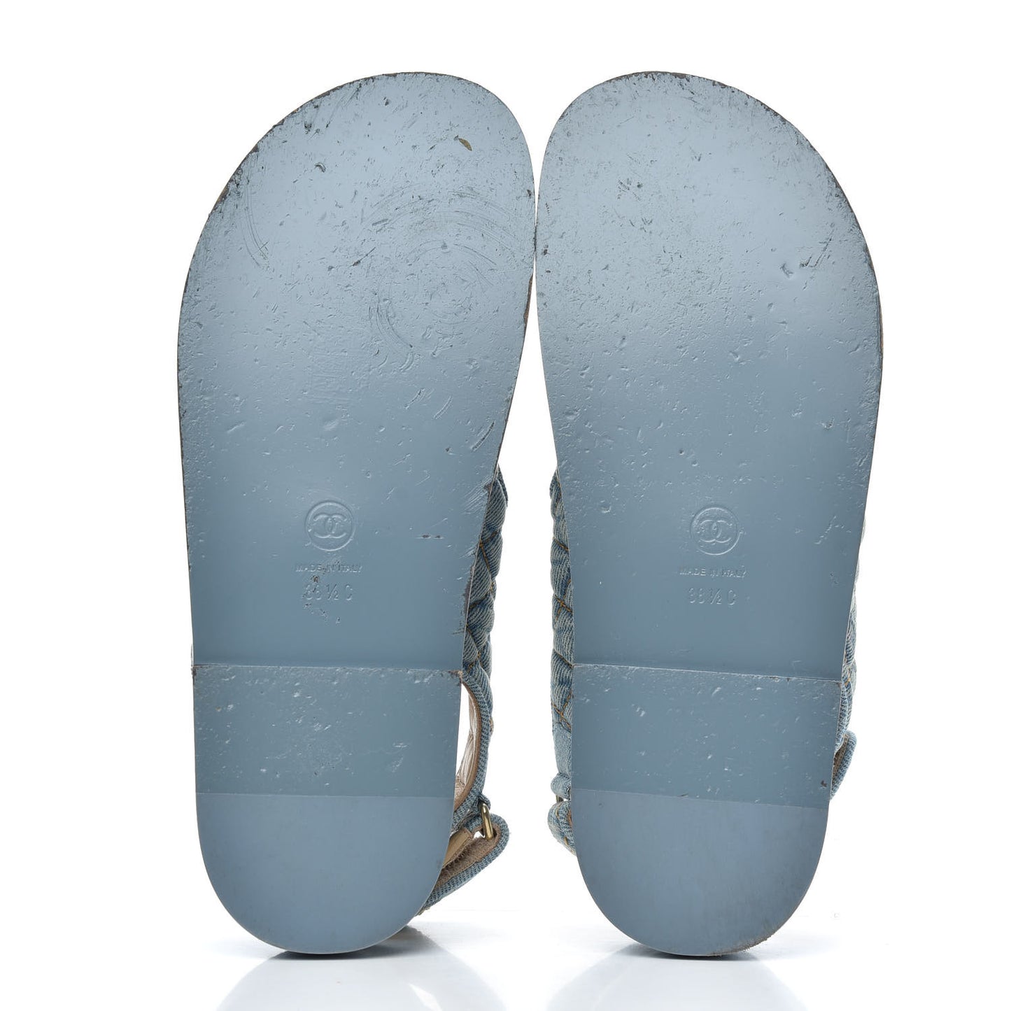 Denim Quilted Dad Sandals 38.5 Blue