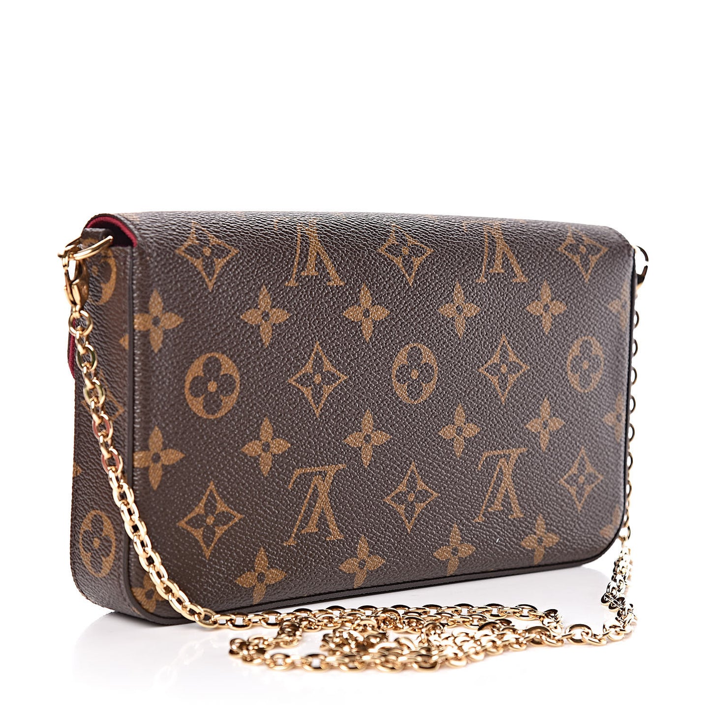 Monogram Pochette Felicie Chain Wallet Fuchsia