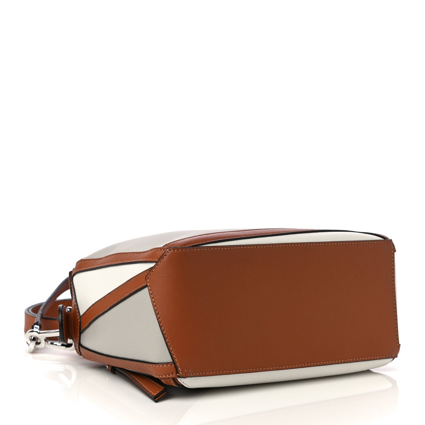 Calfskin Small Graphic Puzzle Bag Ghost Soft White