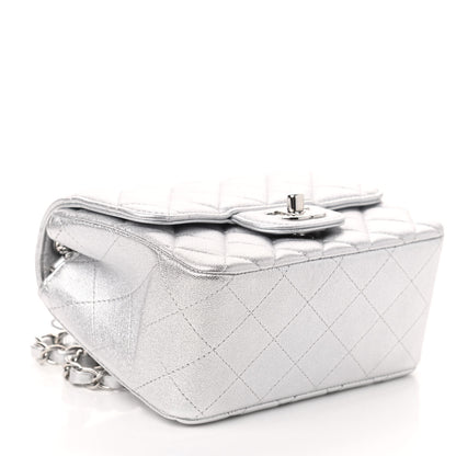 Chanel Metallic Lambskin Quilted Mini Square Flap Silver 4 of 10