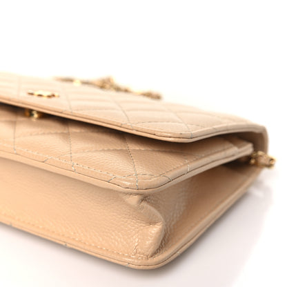 Chanel Caviar Quilted Wallet on Chain WOC Beige Clair 9 of 9