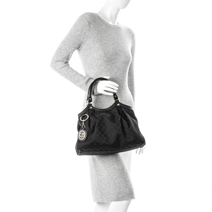 Gucci Monogram Medium Sukey Tote Black 2 of 7