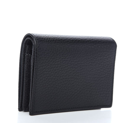 Gucci Pebbled Calfskin GG Marmont Card Case Black 2 of 7