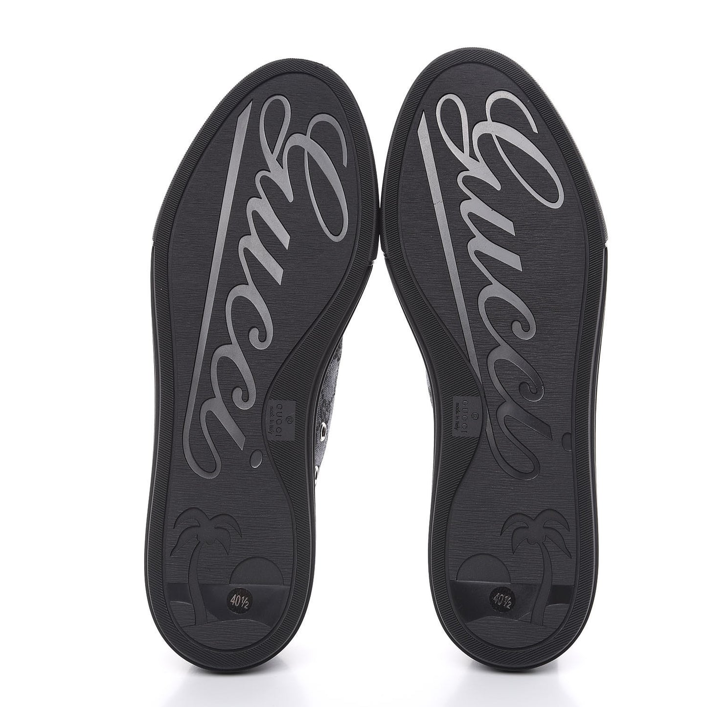 GG Monogram Calfskin Womens Low Top Sneakers 40.5 Piombo Black