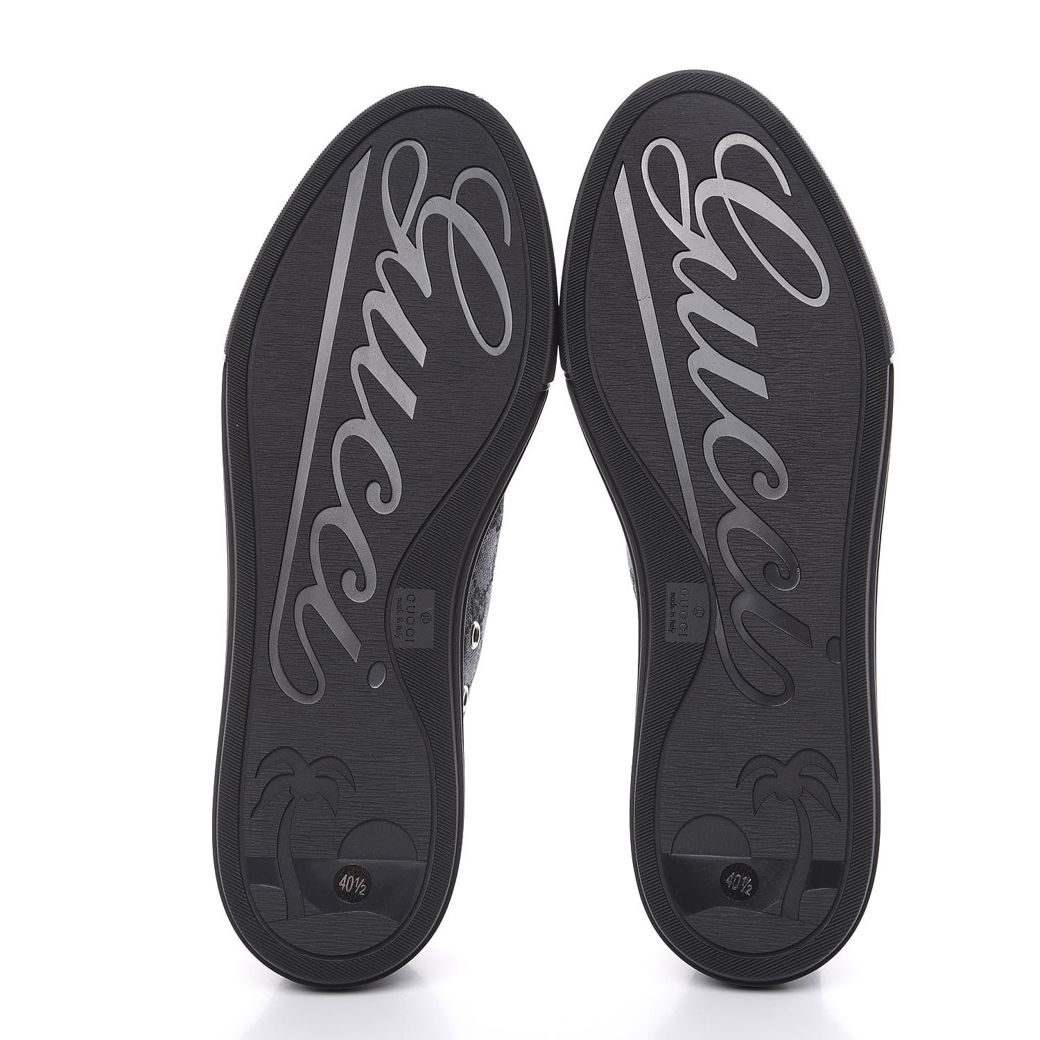 Gucci GG Monogram Calfskin Womens Low Top Sneakers 40.5 Piombo Black 8 of 9