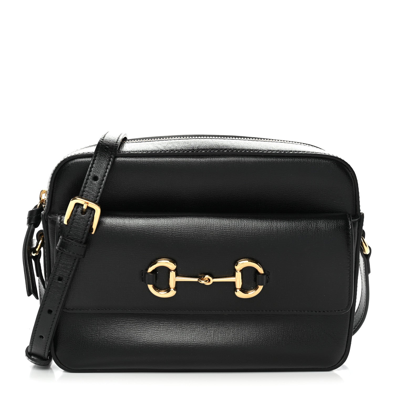 Gucci Textured Calfskin Small Horsebit 1955 Shoulder Bag Black 1 of 10