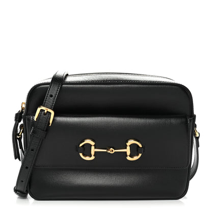 Gucci Textured Calfskin Small Horsebit 1955 Shoulder Bag Black 1 of 10