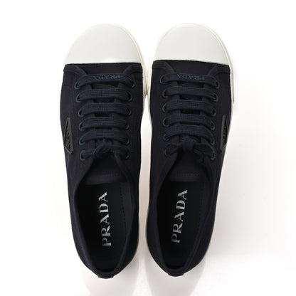 Prada Drill Nylon Triangle Logo Sneakers 41 Navy 2 of 9