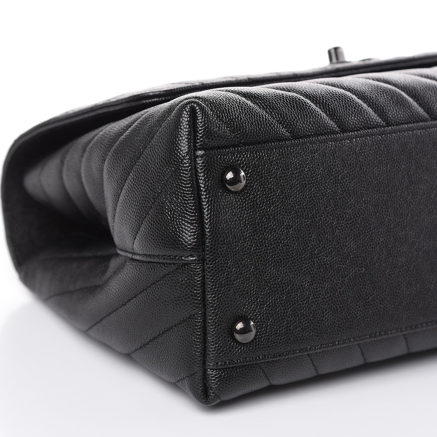 Chanel Caviar Chevron Quilted Small Coco Handle Flap So Black 9 of 10