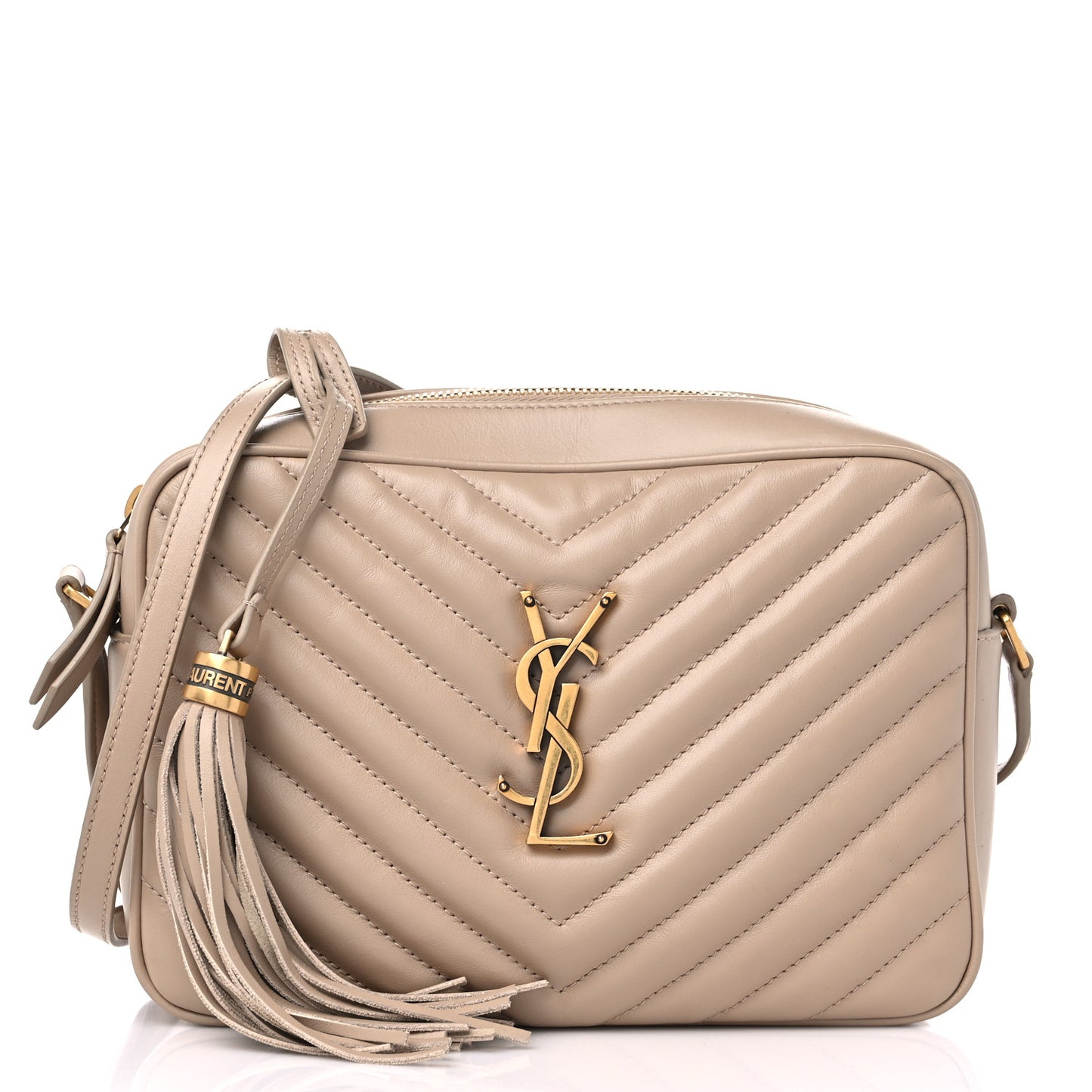 Calfskin Matelasse Monogram Lou Camera Bag Dark Beige