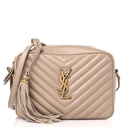 Saint Laurent Calfskin Matelasse Monogram Lou Camera Bag Dark Beige 1 of 10