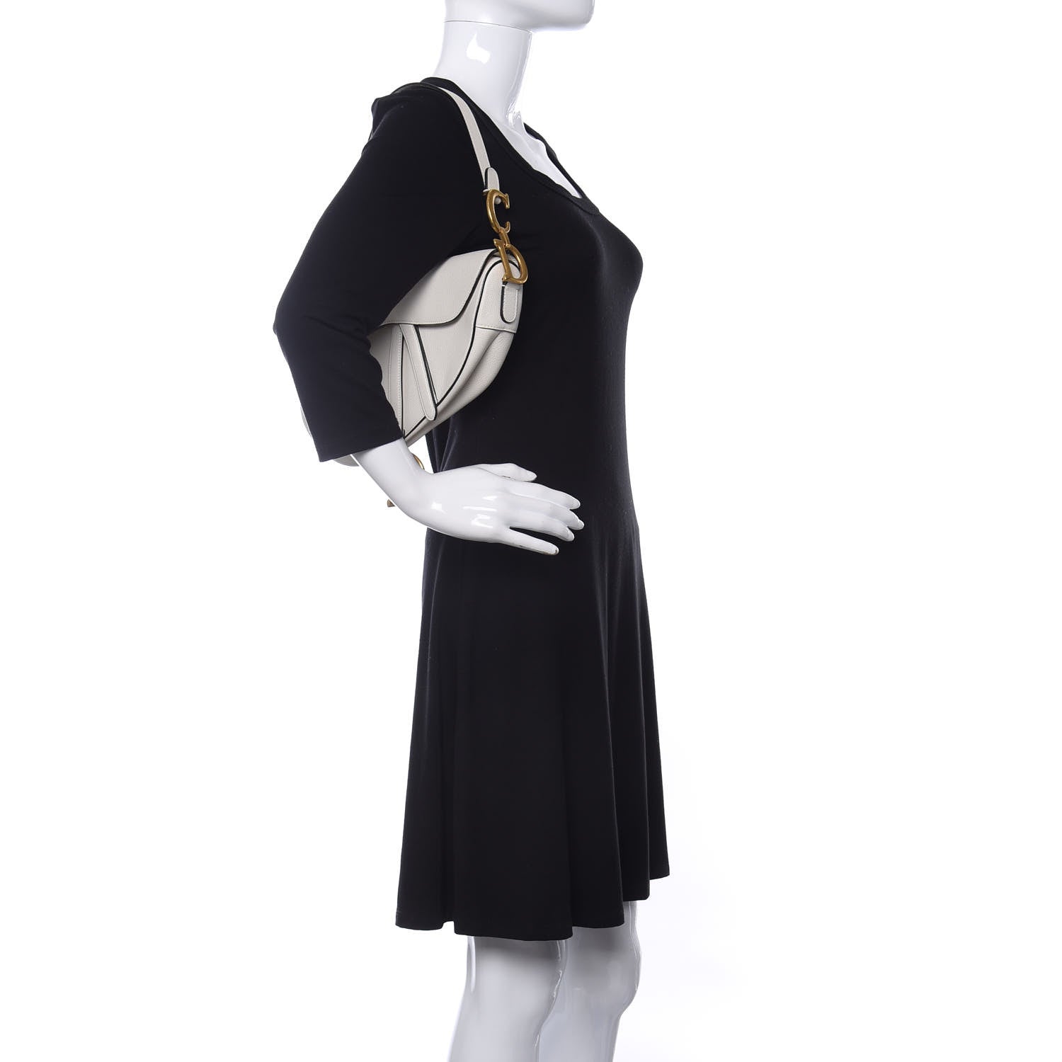 Christian Dior Grained Calfskin Saddle Bag White 2 of 11